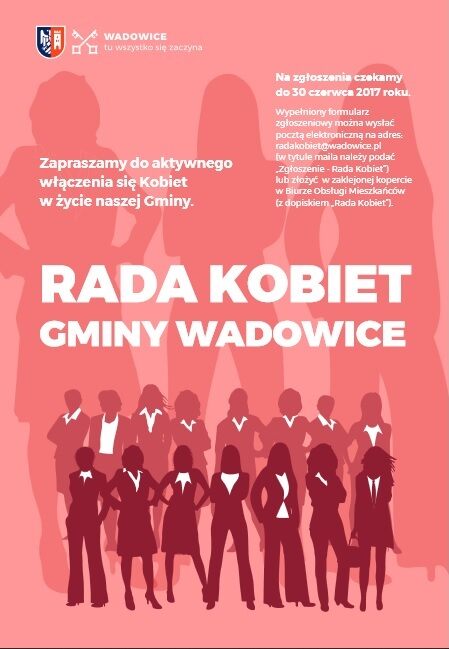 61020 - Zostań Członkinią Rady Kobiet w Wadowicach. Razem zmieniajmy naszą Gminę!
