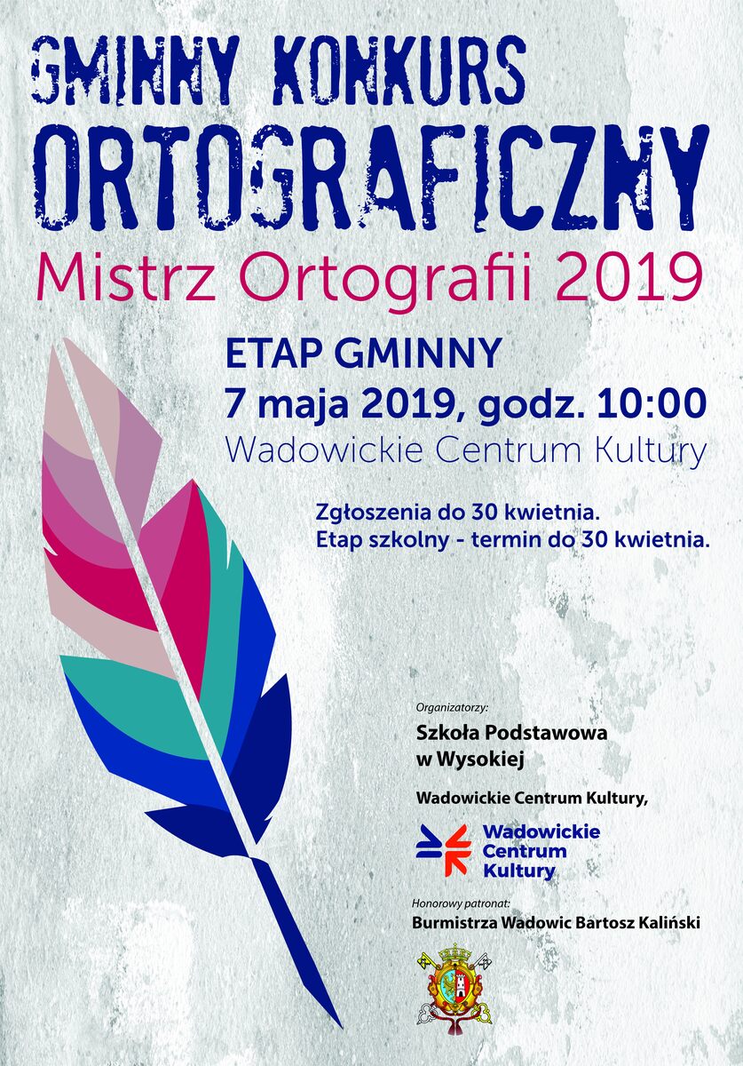 plakat konkurs ortograficzny 2019 kopia 1 - Gminny Konkurs Ortograficzny