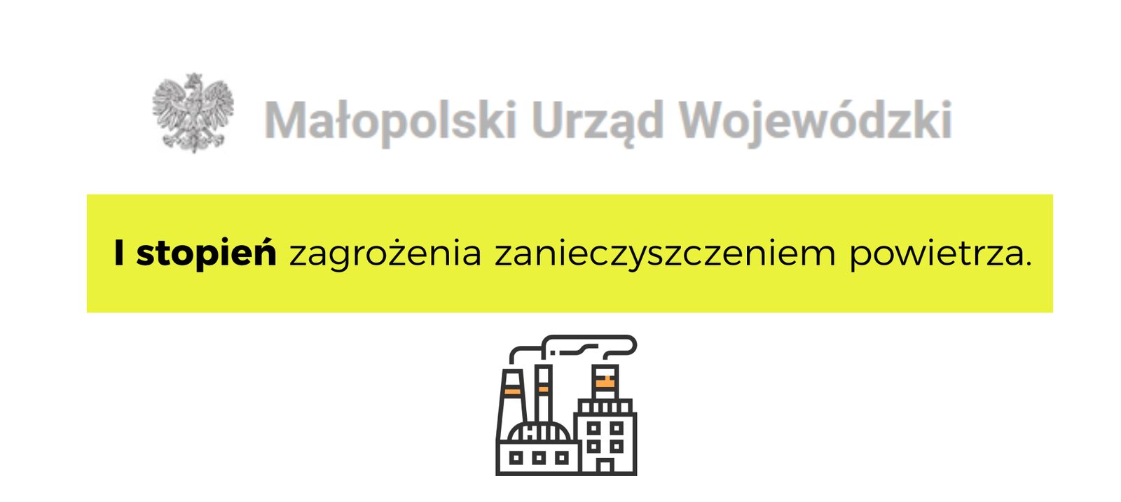 New Project - I stopień zagrożenia zanieczyszczeniem powietrza dla: Krakowa, Małopolski północnej, Małopolski zachodniej i Małopolski południowej